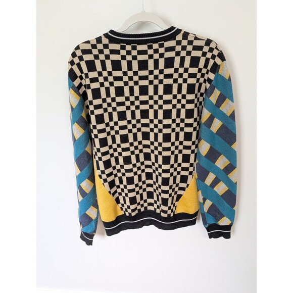 Jonathan SIMKHAI Check Plaid Pullover Sweater Geometric Size Small Cosby - Picture 6 of 9